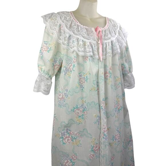 1970's SEARS APOSTROPHE floral lace summer robe - Picture 8 of 8